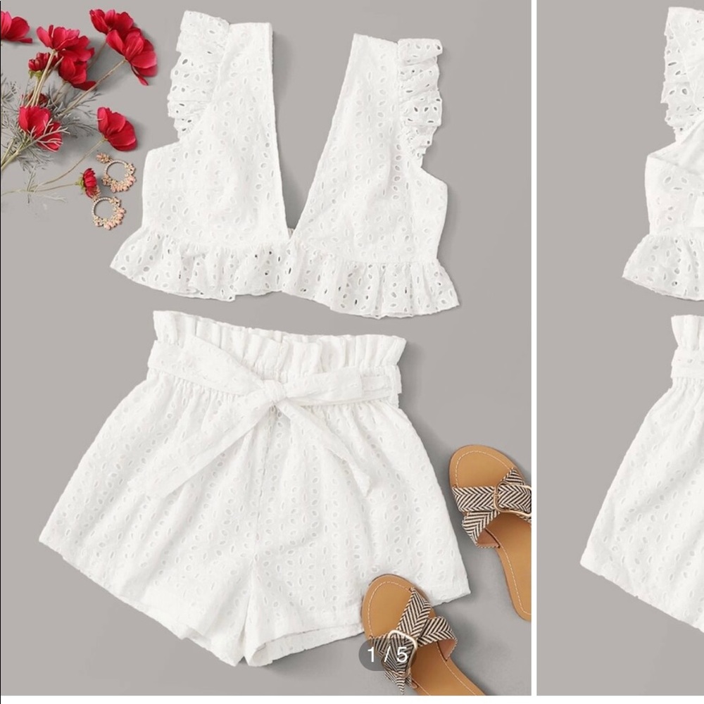 White top and bottom set.